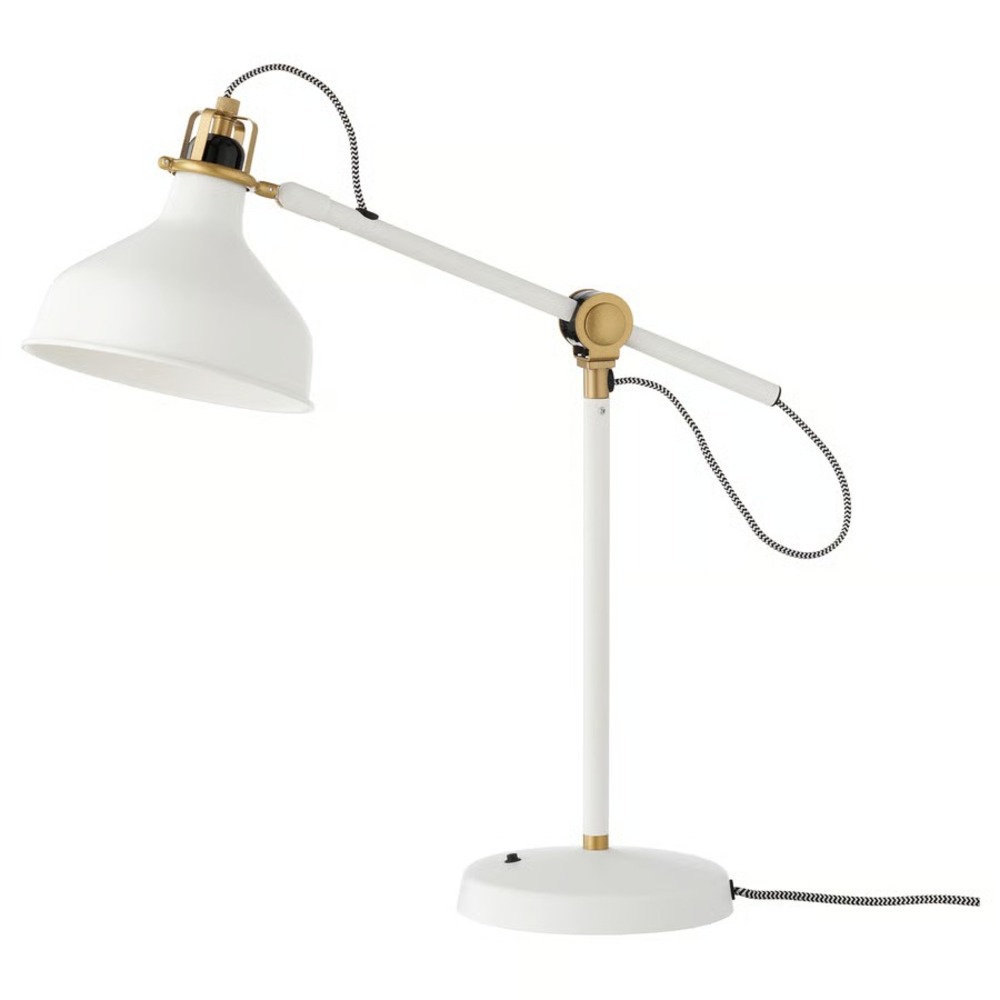 IKEA RANARP White Work Table Lamp with‎ Lightbulb 704.196.12